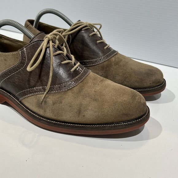 1901 Nordstrom Shoes Saddle Up Men 10.5 Leather Suede Oxford  M23109 Brown Tan main image 7